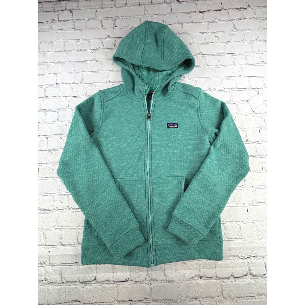 Patagonia Better Sweater Hoodie Girls XXL 16-18 Green Good Full Zip Fleece
